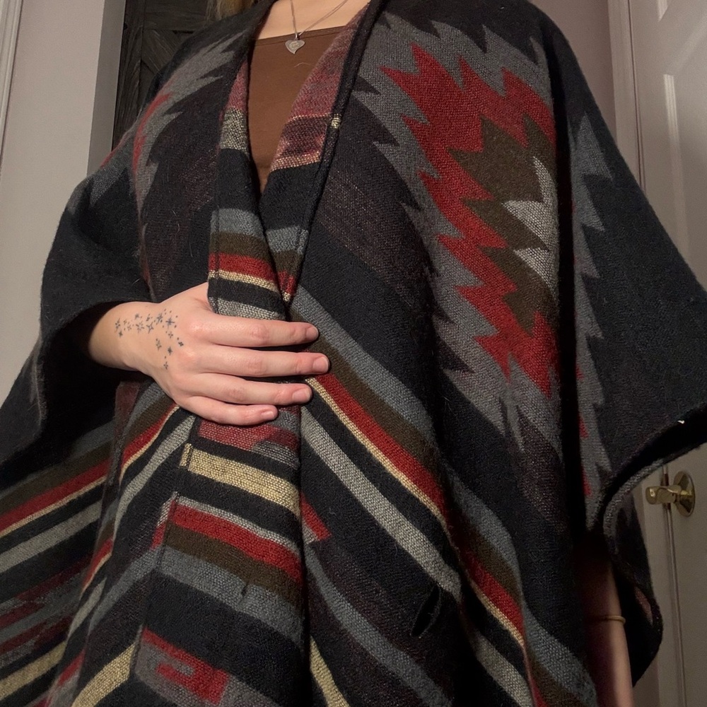 Mark western style tie up poncho